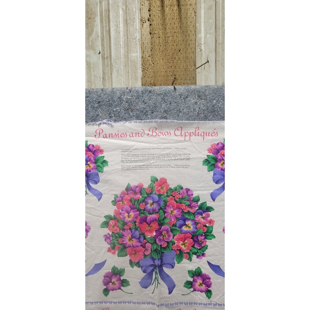 Sewing Pansies Bows & Applique 2 Panels Bundle - Picture 2 of 14